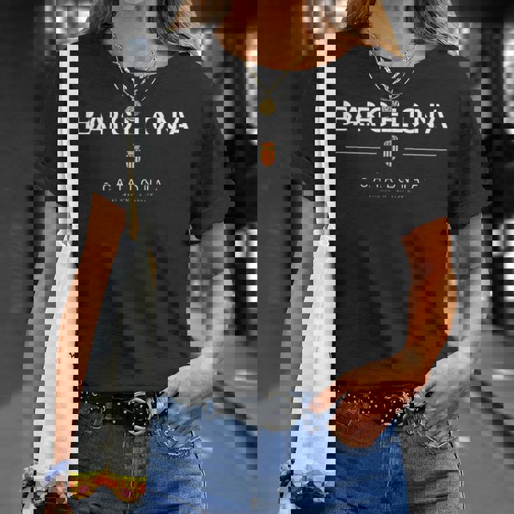 バルセロナ カタルーニャ スペイン バルセロナ お土産 ギフト 長袖tシャツ Tシャツ 彼女への贈り物