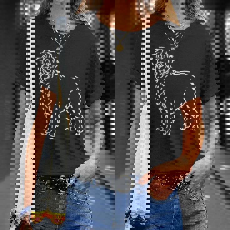 バーニーズマウンテンドッグ ミニマリストバッジ パッチラインアート Tシャツ 彼女への贈り物