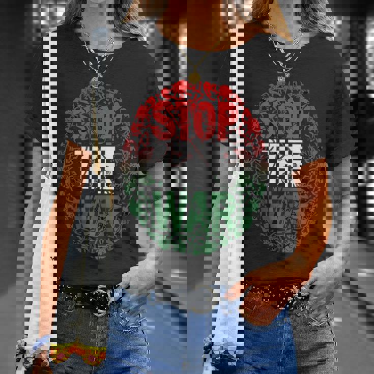 パレスチナ国旗 アラビア語タイポグラフィ パレスチナ国旗 長袖tシャツ Tシャツ 彼女への贈り物