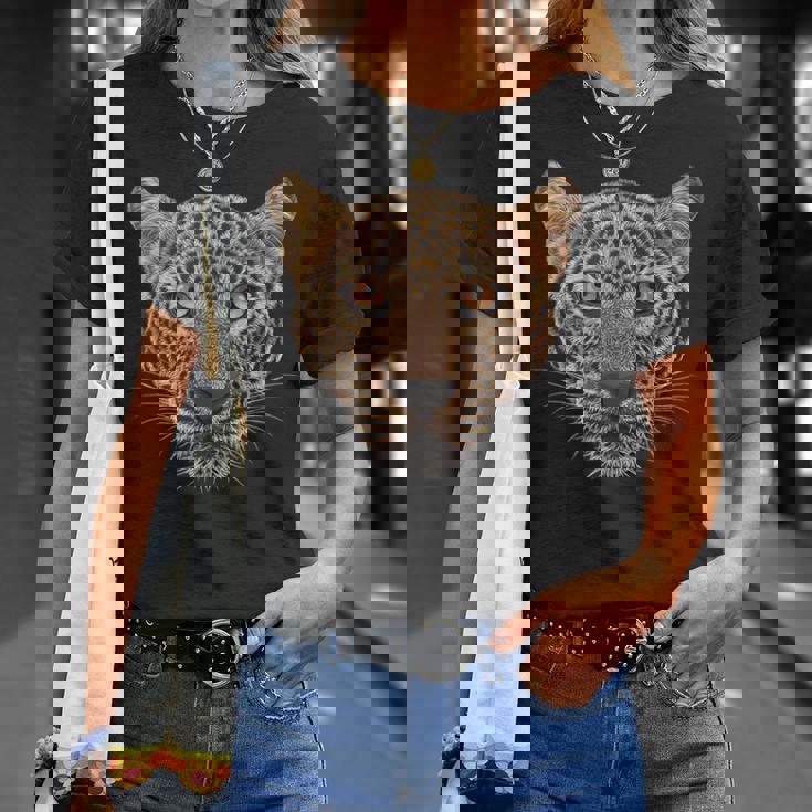 ヒョウの顔 大きな猫の頭 パンテラ パルダス 野生動物 キッズ Tシャツ 彼女への贈り物