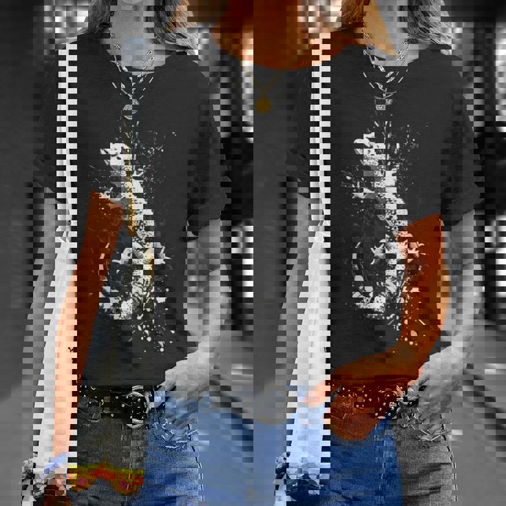 ヒョウモントカゲモドキ グランジ パンク スプラッター Tシャツ 彼女への贈り物