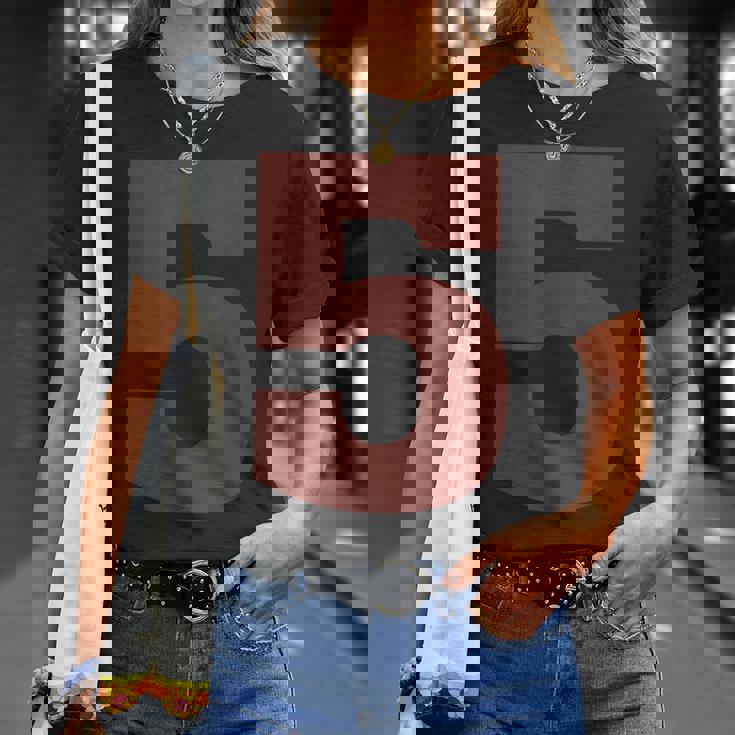 ビッグマルーン カラー ダークレッド ナンバー5 5 Tシャツ 彼女への贈り物