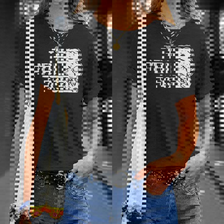 ピットブルフェイス ファニー ドッグ ピットブル Tシャツ 彼女への贈り物