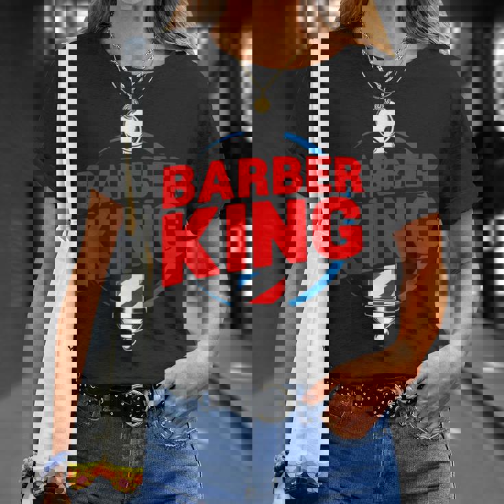 ファニー バーバー キング ヘアスタイリスト ヘアドレッサー バーバーショップ ポール Tシャツ 彼女への贈り物