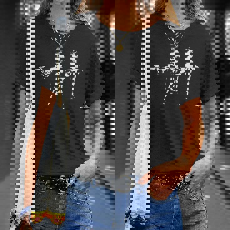 フィロソフィクション ニーチェ＆マルクス 哲学者映画パロディ Tシャツ 彼女への贈り物