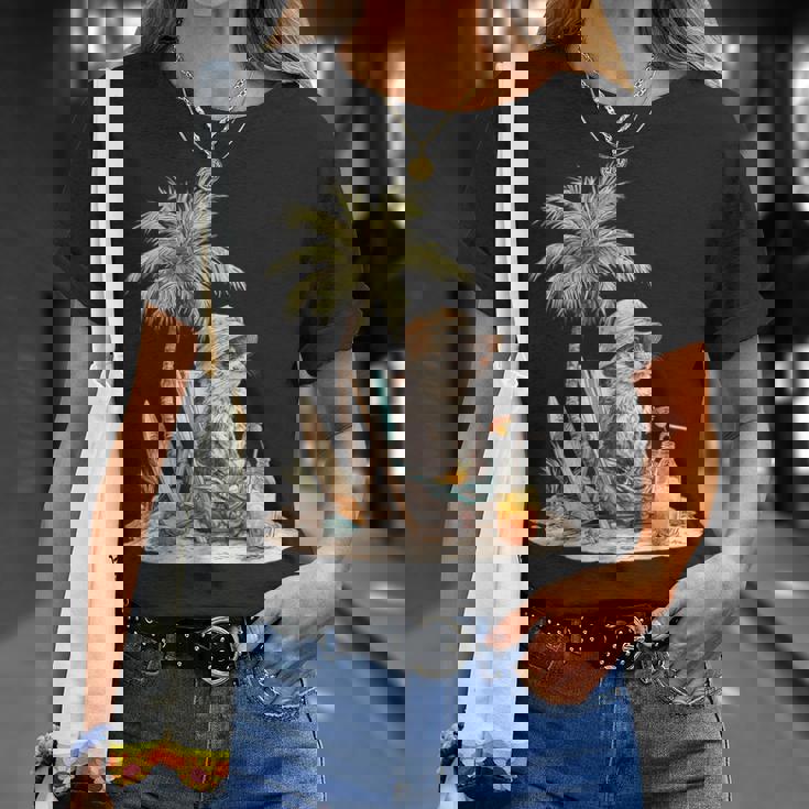 フェレット 果物 スキムボード ビーチツリー 動物 モチーフ フェレット Tシャツ 彼女への贈り物