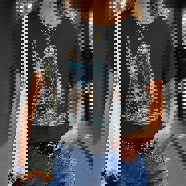 フェレット 自然 絵画 動物 モチーフ アートワーク フェレット Tシャツ 彼女への贈り物