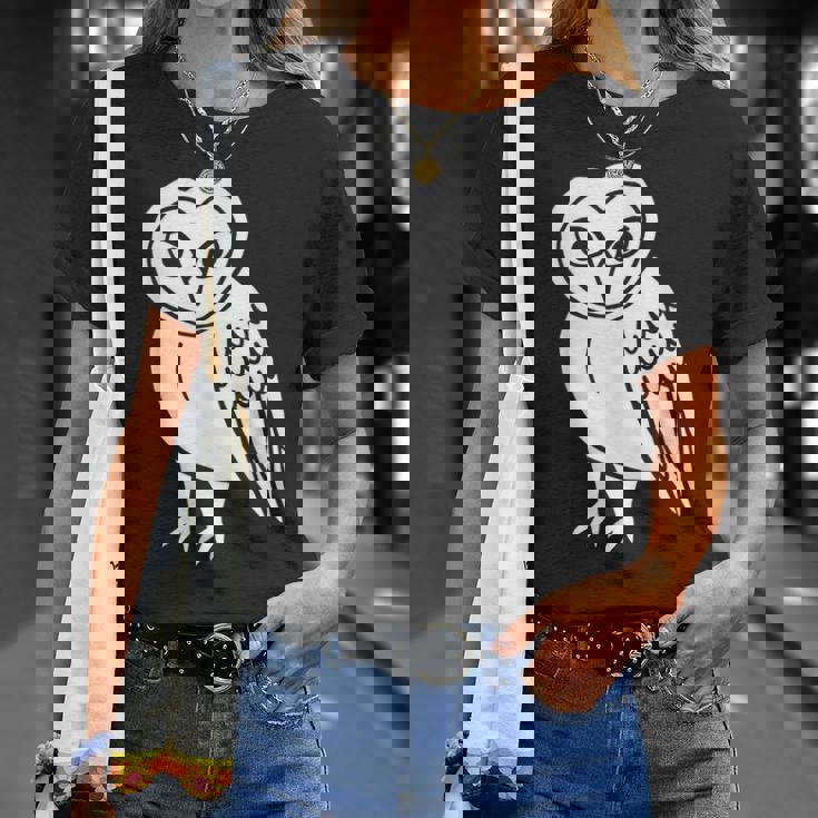 フクロウ愛好家 メンフクロウ かわいい 白い鳥 精神 動物 自然 アート Tシャツ 彼女への贈り物