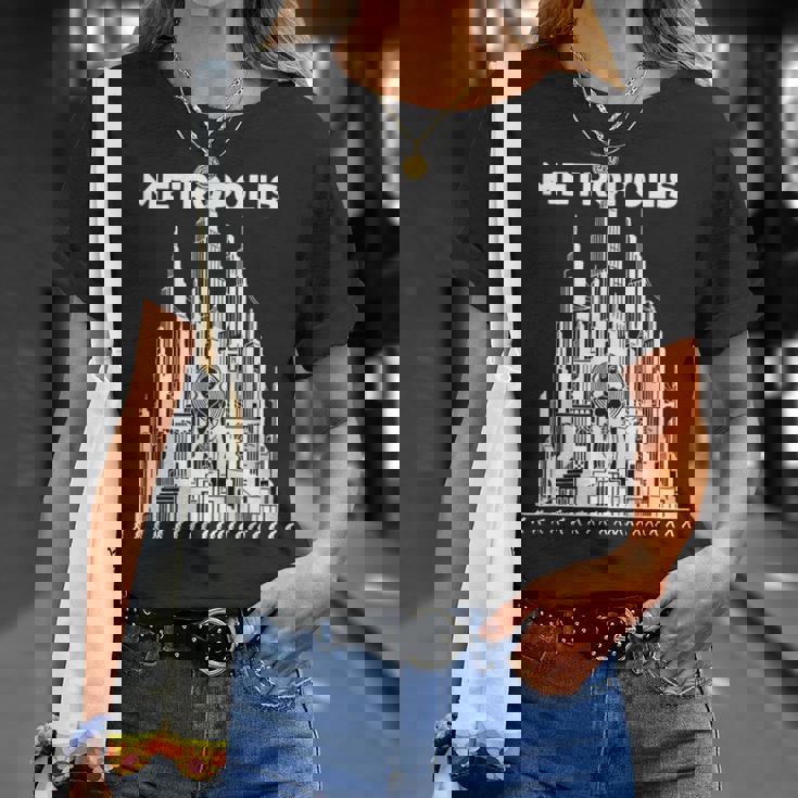 フリッツ・ラングのメトロポリス サイレントsfクラシック Tシャツ 彼女への贈り物