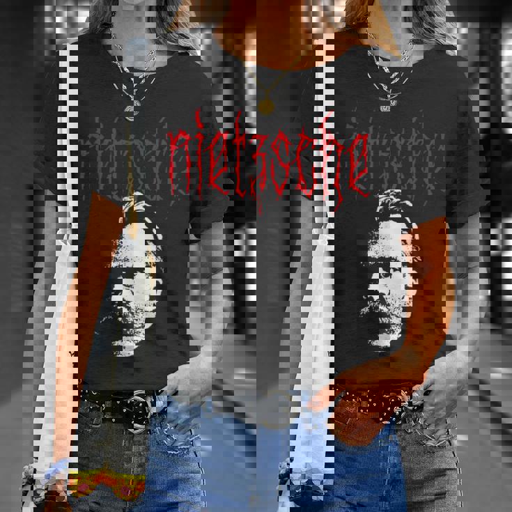 フリードリヒ・ニーチェ-金属の哲学者の設計 Tシャツ 彼女への贈り物