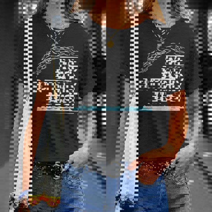 フリーバックバタフライブレストスイムストロークスイムチームライト Tシャツ 彼女への贈り物