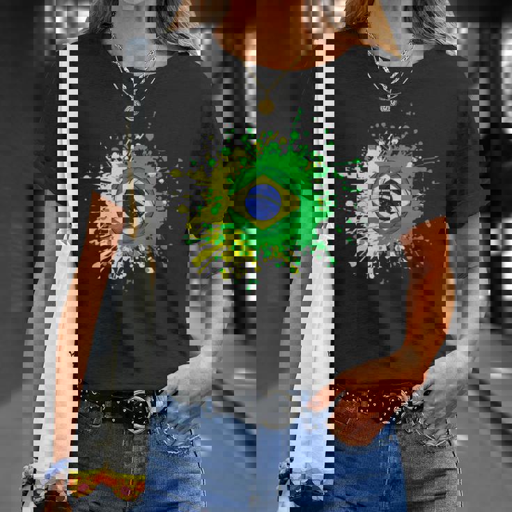 ブラジルの旗が付いたブラジルのバレーボール Tシャツ 彼女への贈り物