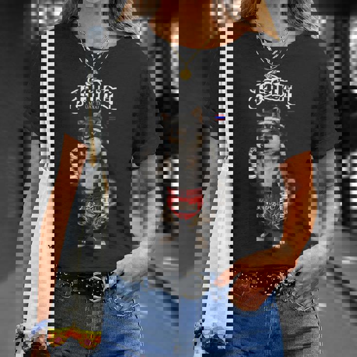 ブラック柴犬 ムエタイ キックボクシングチャンピオン Tシャツ 彼女への贈り物