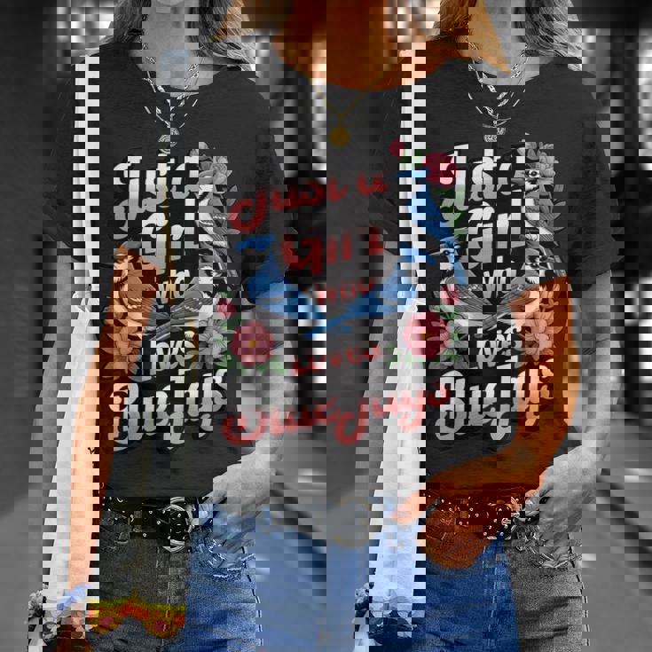 ブルージェイズが大好きな少女 バード愛好家 バードウォッチャー Tシャツ 彼女への贈り物