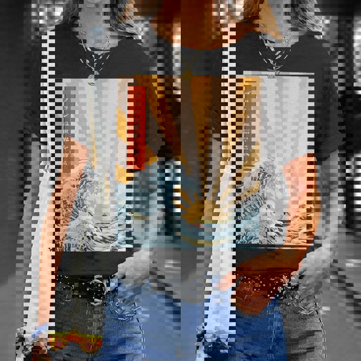 プリン 地球 日本語 浮世絵 和風デザイン 和柄 プリンは世界を救う Tシャツ 彼女への贈り物