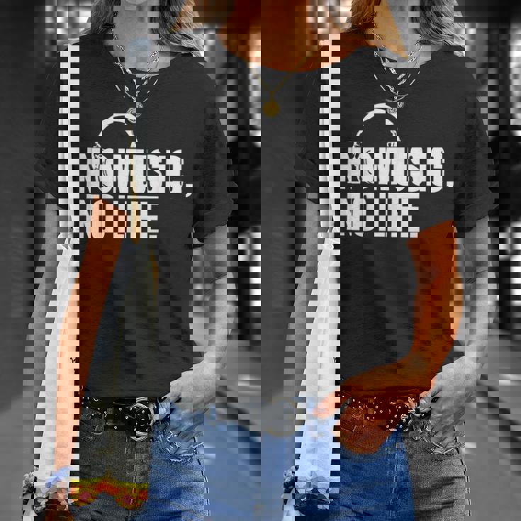 ヘッドホン No Music No Life Music Lover Tシャツ 彼女への贈り物