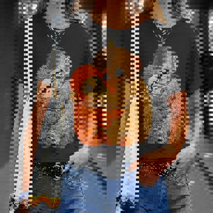 ベビーモンキーパンチ 面白い猿のぬいぐるみミーム Tシャツ 彼女への贈り物