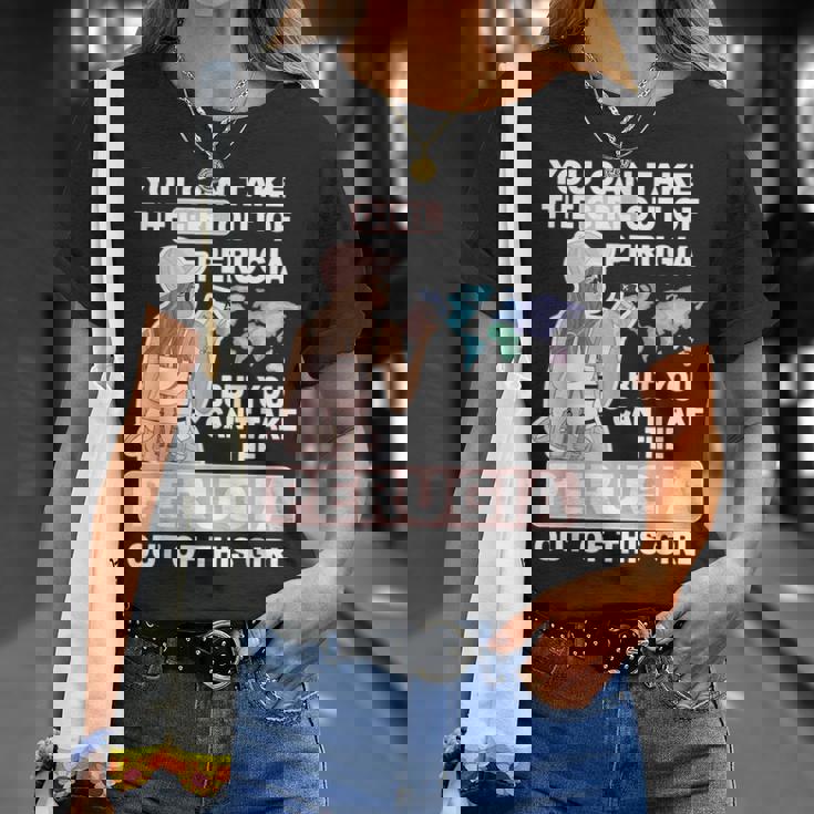 ペルージャシティのクールな少女 誇り高きペルージャガール Tシャツ 彼女への贈り物