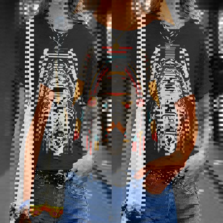 ホピ族アート シャーマン ネイティブ南西アメリカ インディアン スタイル 長袖tシャツ Tシャツ 彼女への贈り物