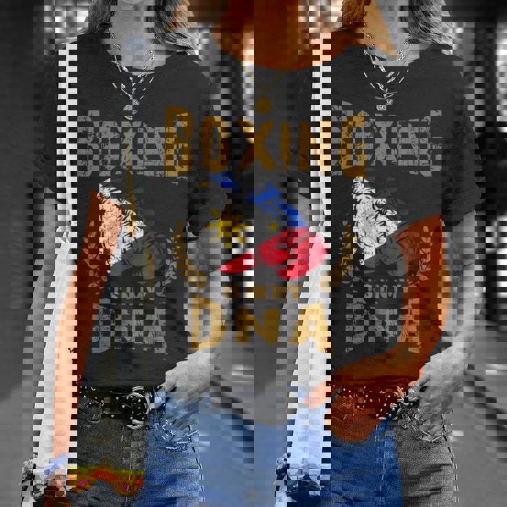 ボクシングは私の Dna にある フィリピン国旗のボクシング グローブ Tシャツ 彼女への贈り物