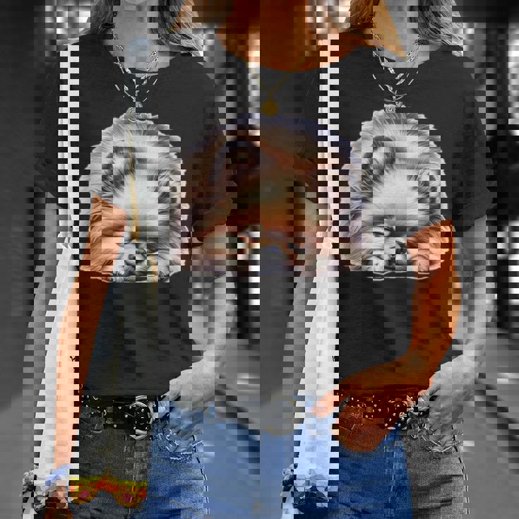 ポメラニアン × ポメラニアン 犬 寝ている Tシャツ 彼女への贈り物