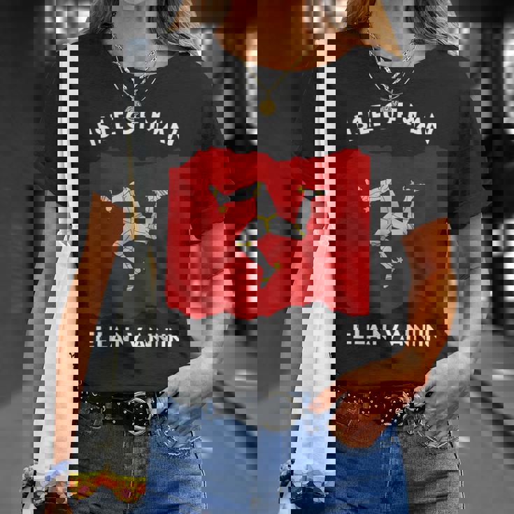 マン島国旗 マンクス語「エラン・ヴァンニン」トリスケリオン Tシャツ 彼女への贈り物