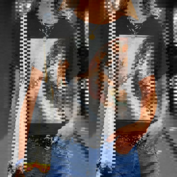 ミケランジェロの愉快な創作猫ミーム。 Tシャツ 彼女への贈り物