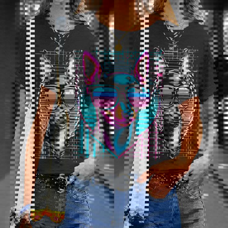 メンズ レディース ミニピン ヴェイパーウェーブ ミニチュア ピンシャー好き Tシャツ 彼女への贈り物