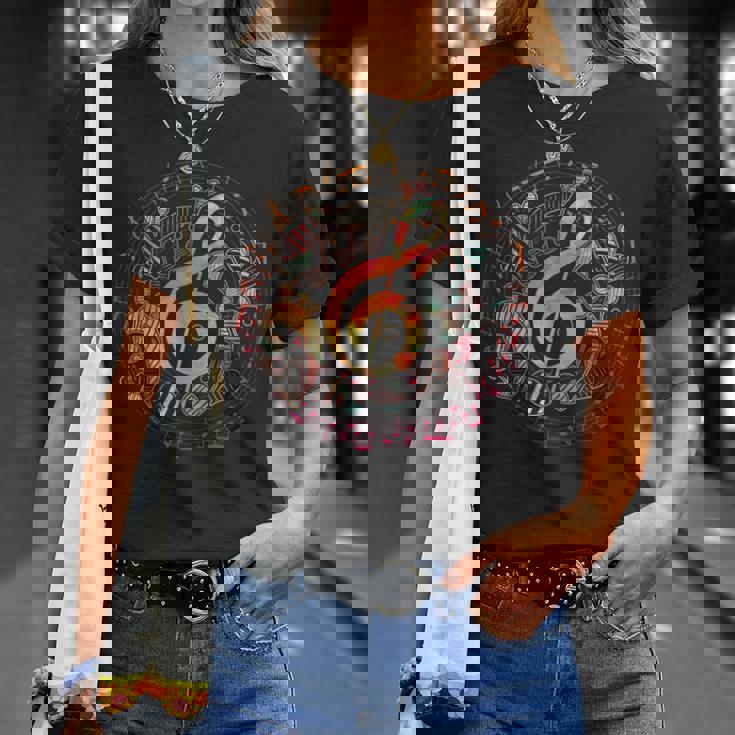 ミュージシャンギフト ト音記号音楽 Tシャツ 彼女への贈り物