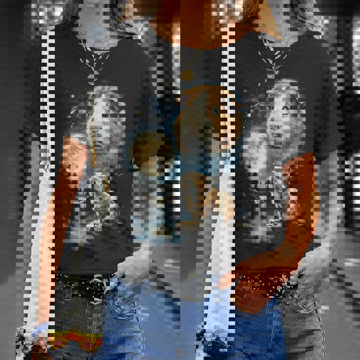 モルモット ハウリング トゥ ザ ムーン ミーム 面白い 90年代 モルモット 長袖tシャツ Tシャツ 彼女への贈り物