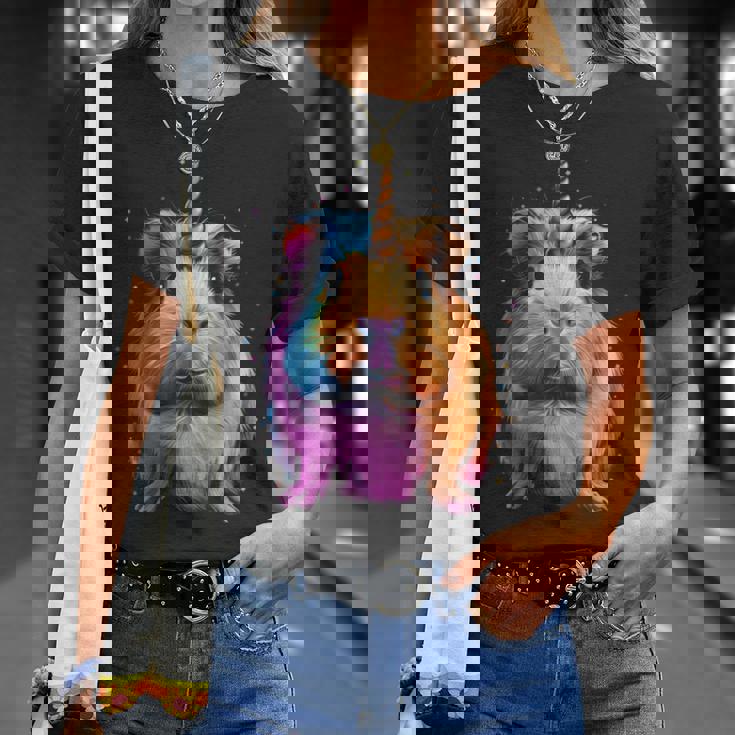 モルモット ユニコーン ギニコーン 面白い ペット モルモット好き 長袖tシャツ Tシャツ 彼女への贈り物