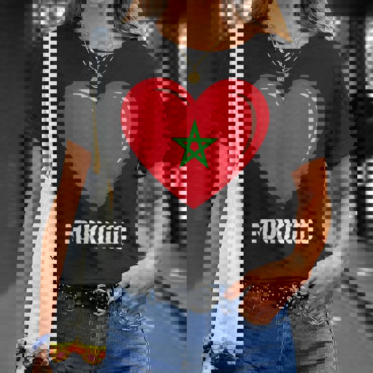 モロッコ国旗シャツ Tシャツ 彼女への贈り物