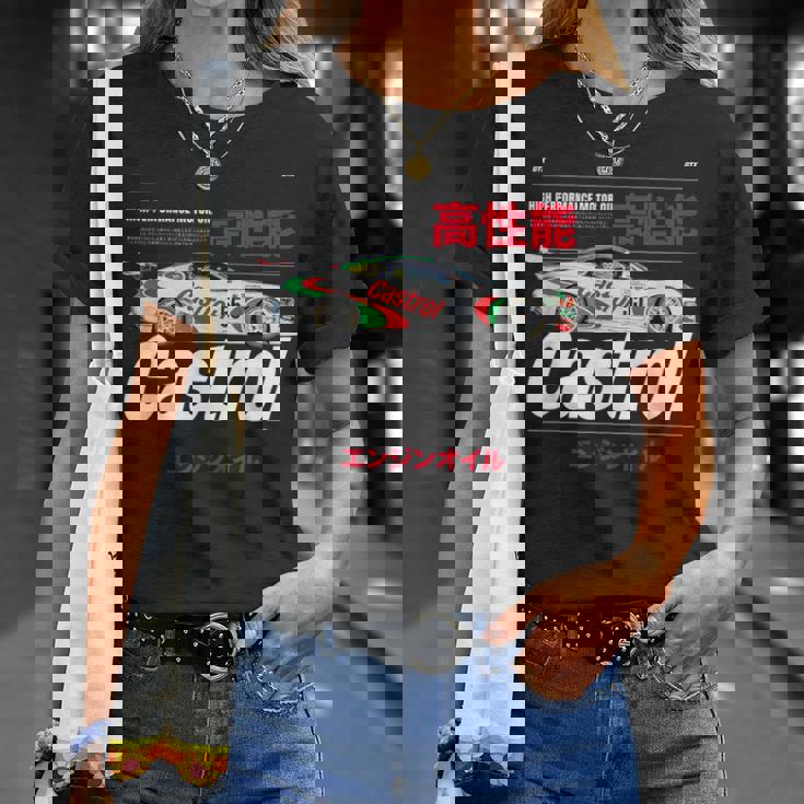 モーターオイル レーシングカー 日本語グラフィック Papl3540 Tシャツ 彼女への贈り物