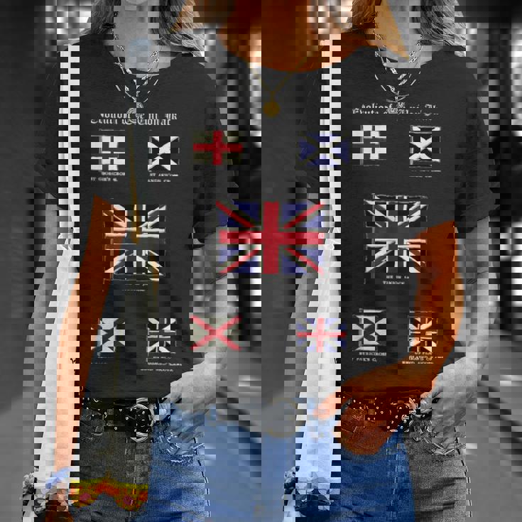 ユニオンジャックの進化 Tシャツ 彼女への贈り物