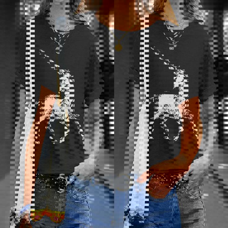 ユニコーン 神話上の生き物 おとぎ話 ファンタジー ヴィンテージ 古い Unicorn Fairy Tale Horse 長袖tシャツ Tシャツ 彼女への贈り物