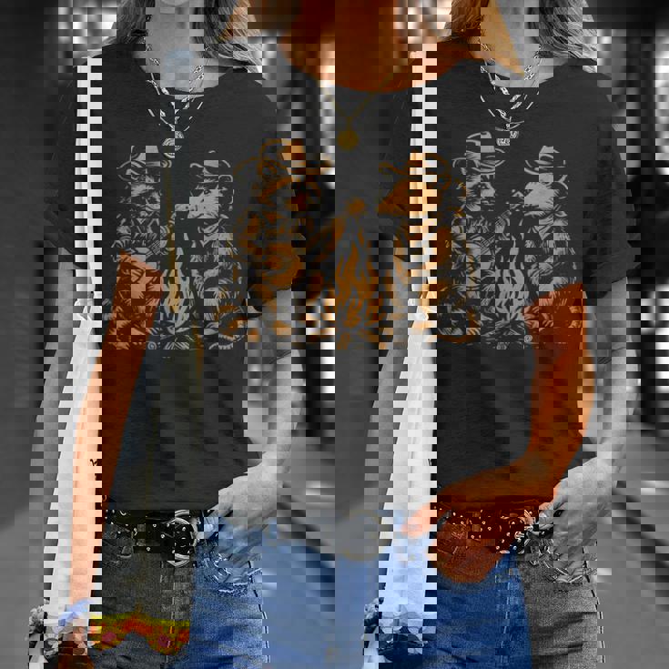 ラクーンバンジョーブルーグラスカントリーミュージック Tシャツ 彼女への贈り物