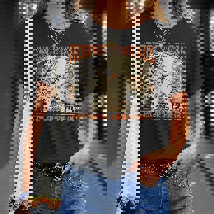 リスペクト Locals オポッサム スカンク アライグマ ハチミツ Tシャツ 彼女への贈り物