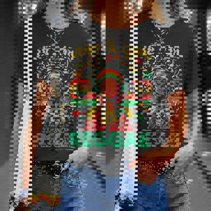 レゲエが大好きな少女 ジャマイカ音楽 おもしろラスタ Tシャツ 彼女への贈り物