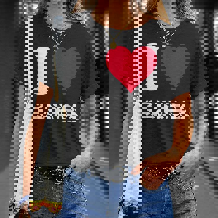 レッドハート I Love Kanoa Tシャツ 彼女への贈り物