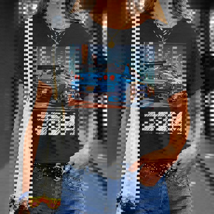 レトロ Jdm 日本ドリフトレース チューニングカー 東京スカイライン ギフト 長袖tシャツ Tシャツ 彼女への贈り物