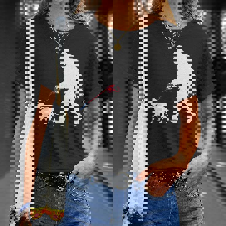 レトロ ビッグフット ウォーキング ブルマスティフ 犬 面白い サスカッチ 長袖tシャツ Tシャツ 彼女への贈り物