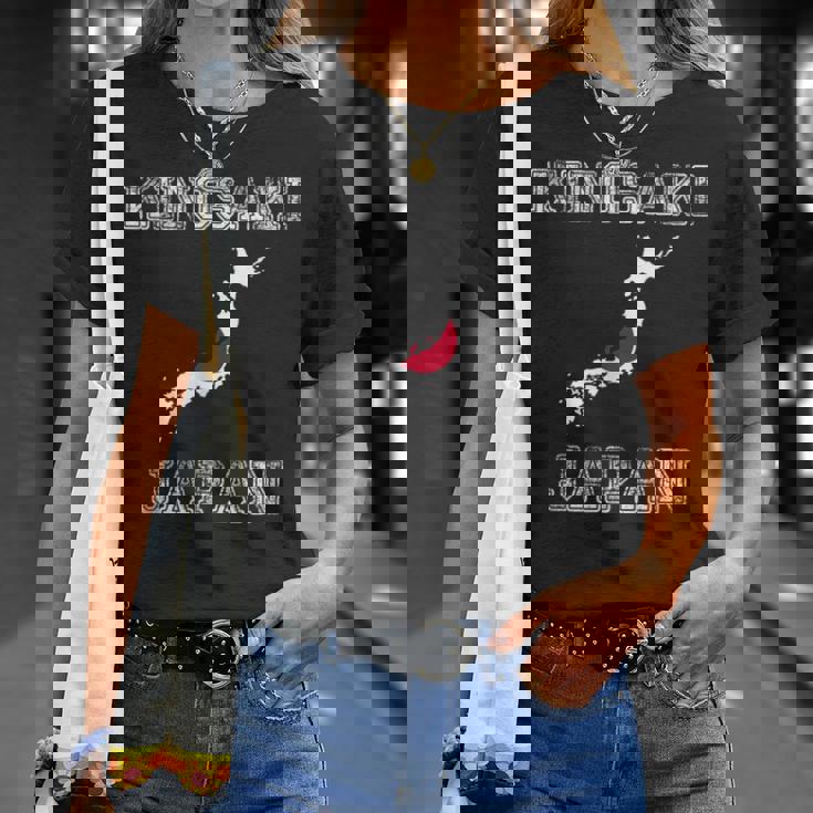 レトロな城崎 日本 アンティーク調 日本 国旗 Tシャツ 彼女への贈り物