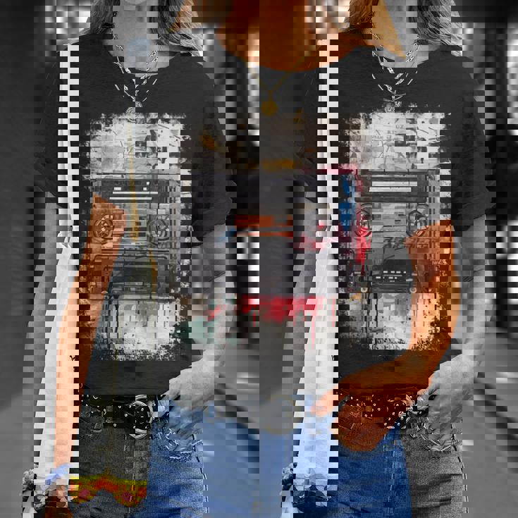 レトロスタイル オールドスクールミュージックテープ カセット ヴィンテージ ミックステープ 長袖tシャツ Tシャツ 彼女への贈り物