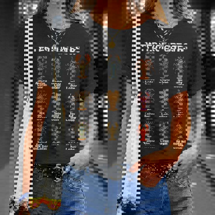 ロブスターの種類、ロブスター種チャート Tシャツ 彼女への贈り物