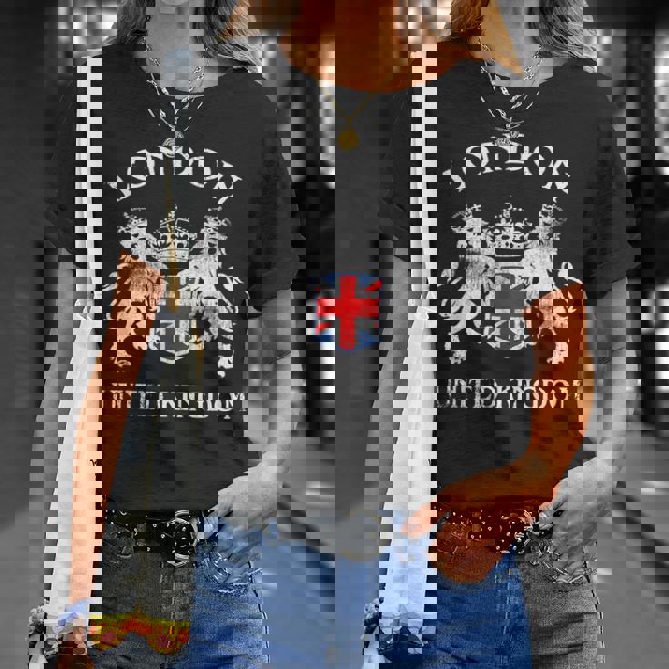 ロンドンのお土産 英国エンブレム 英国国旗 記念品 サイト Tシャツ 彼女への贈り物