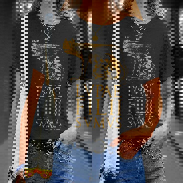 ローマの狼 古代ローマ ローマ帝国の名言 Tシャツ 彼女への贈り物