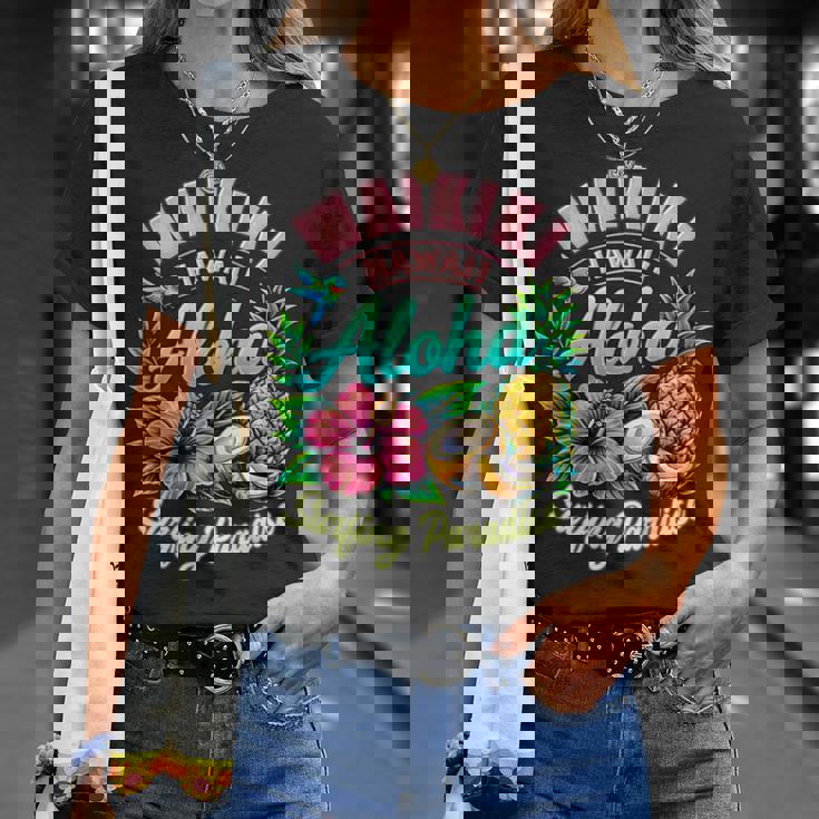 ワイキキ ハワイ アロハ サーフィン パラダイス ハイビスカス パイナップル 長袖tシャツ Tシャツ 彼女への贈り物