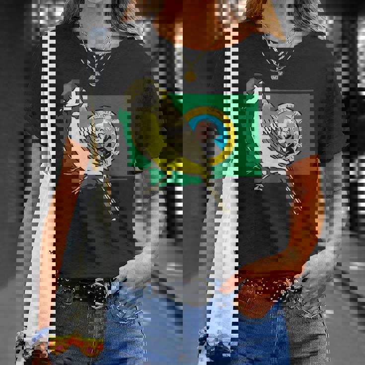 ワシントン州旗 ゴールドフィンチ 鳥 Tシャツ 彼女への贈り物