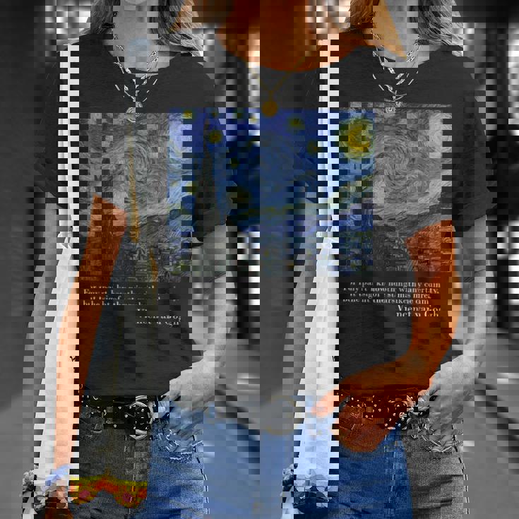 ヴィンセント・ファン・ゴッホによる星月夜 Tシャツ 彼女への贈り物