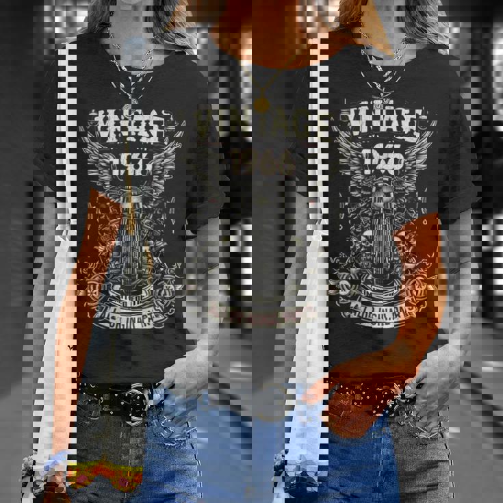 ヴィンテージ 1966年 1966年生まれ 58歳の誕生日 オートバイバイカー Tシャツ 彼女への贈り物